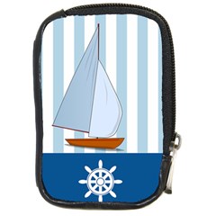 Yacht Boat Nautical Ship Compact Camera Leather Case