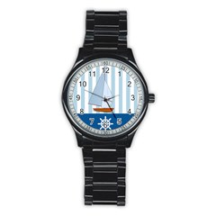 Yacht Boat Nautical Ship Stainless Steel Round Watch