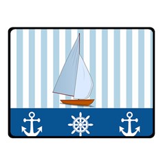 Yacht Boat Nautical Ship Double Sided Fleece Blanket (small)  by HermanTelo