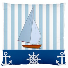 Yacht Boat Nautical Ship Large Flano Cushion Case (one Side)