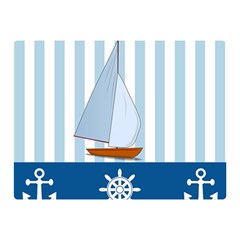 Yacht Boat Nautical Ship Double Sided Flano Blanket (mini)  by HermanTelo