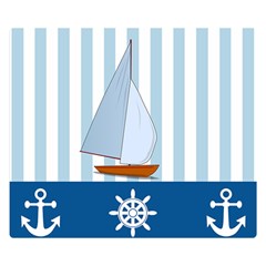 Yacht Boat Nautical Ship Double Sided Flano Blanket (small) 