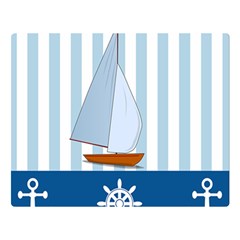 Yacht Boat Nautical Ship Double Sided Flano Blanket (large) 