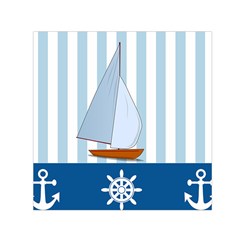 Yacht Boat Nautical Ship Small Satin Scarf (square)