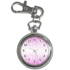 Square Pink Pattern Decoration Key Chain Watches by HermanTelo