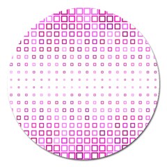 Square Pink Pattern Decoration Magnet 5  (round)