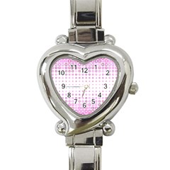 Square Pink Pattern Decoration Heart Italian Charm Watch by HermanTelo