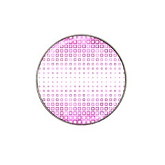 Square Pink Pattern Decoration Hat Clip Ball Marker (4 Pack)