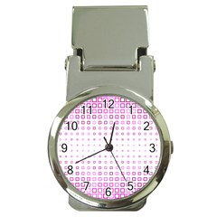 Square Pink Pattern Decoration Money Clip Watches by HermanTelo