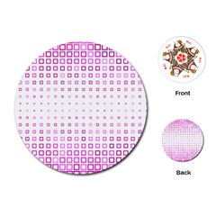 Square Pink Pattern Decoration Playing Cards (round)