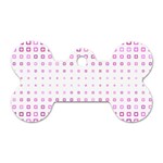 Square Pink Pattern Decoration Dog Tag Bone (Two Sides) Front