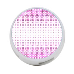 Square Pink Pattern Decoration 4-port Usb Hub (one Side)