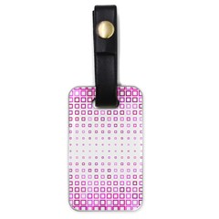 Square Pink Pattern Decoration Luggage Tags (one Side) 