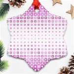 Square Pink Pattern Decoration Snowflake Ornament (Two Sides) Back