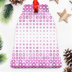 Square Pink Pattern Decoration Bell Ornament (two Sides)