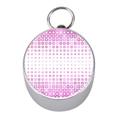 Square Pink Pattern Decoration Mini Silver Compasses by HermanTelo