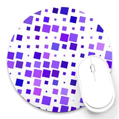 Square Purple Angular Sizes Round Mousepads by HermanTelo