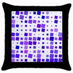 Square Purple Angular Sizes Throw Pillow Case (black) by HermanTelo