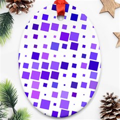 Square Purple Angular Sizes Oval Ornament (two Sides)