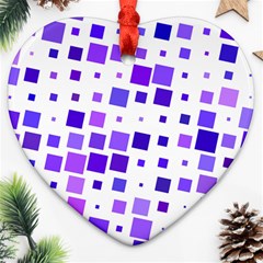 Square Purple Angular Sizes Heart Ornament (two Sides) by HermanTelo