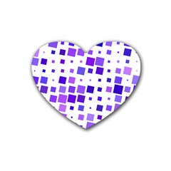 Square Purple Angular Sizes Rubber Coaster (heart) 