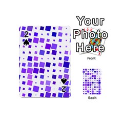 Square Purple Angular Sizes Playing Cards Double Sided (mini)