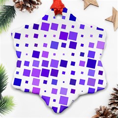 Square Purple Angular Sizes Snowflake Ornament (two Sides) by HermanTelo