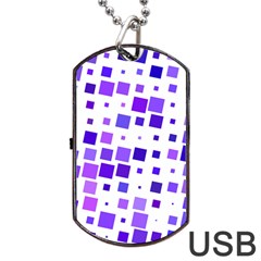 Square Purple Angular Sizes Dog Tag Usb Flash (two Sides) by HermanTelo