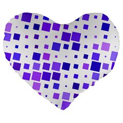 Square Purple Angular Sizes Large 19  Premium Flano Heart Shape Cushions