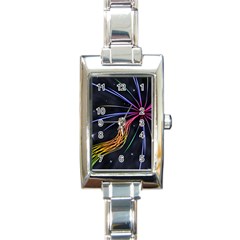 Stars Space Firework Burst Light Rectangle Italian Charm Watch by HermanTelo