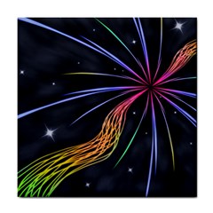 Stars Space Firework Burst Light Tile Coasters by HermanTelo