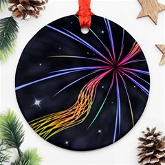 Stars Space Firework Burst Light Ornament (round) by HermanTelo