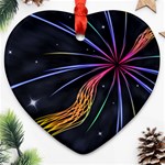 Stars Space Firework Burst Light Ornament (Heart) Front