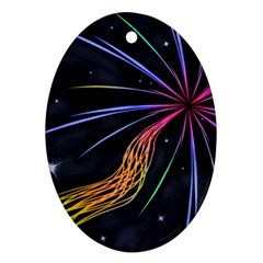 Stars Space Firework Burst Light Ornament (oval) by HermanTelo