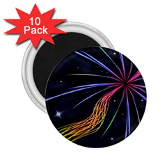 Stars Space Firework Burst Light 2 25  Magnets (10 Pack)  by HermanTelo