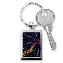 Stars Space Firework Burst Light Key Chains (rectangle)  by HermanTelo