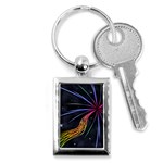 Stars Space Firework Burst Light Key Chains (Rectangle)  Front