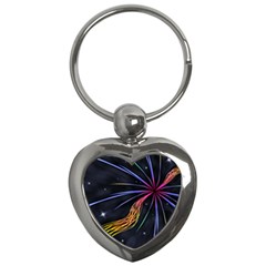 Stars Space Firework Burst Light Key Chains (heart)  by HermanTelo