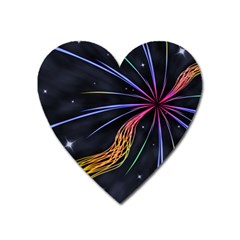 Stars Space Firework Burst Light Heart Magnet by HermanTelo