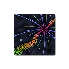 Stars Space Firework Burst Light Square Magnet by HermanTelo