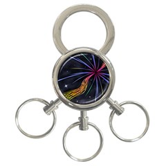 Stars Space Firework Burst Light 3-ring Key Chains by HermanTelo