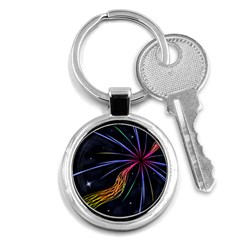 Stars Space Firework Burst Light Key Chains (round)  by HermanTelo