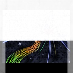 Stars Space Firework Burst Light Rectangular Jigsaw Puzzl by HermanTelo