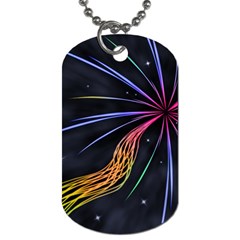 Stars Space Firework Burst Light Dog Tag (one Side) by HermanTelo