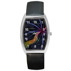 Stars Space Firework Burst Light Barrel Style Metal Watch by HermanTelo