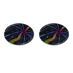 Stars Space Firework Burst Light Cufflinks (oval)