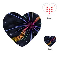 Stars Space Firework Burst Light Playing Cards (heart)