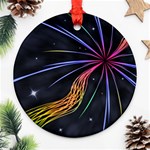 Stars Space Firework Burst Light Round Ornament (Two Sides) Back