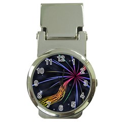 Stars Space Firework Burst Light Money Clip Watches