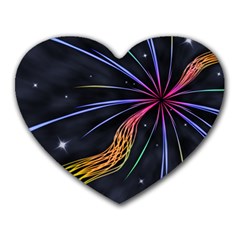 Stars Space Firework Burst Light Heart Mousepads by HermanTelo